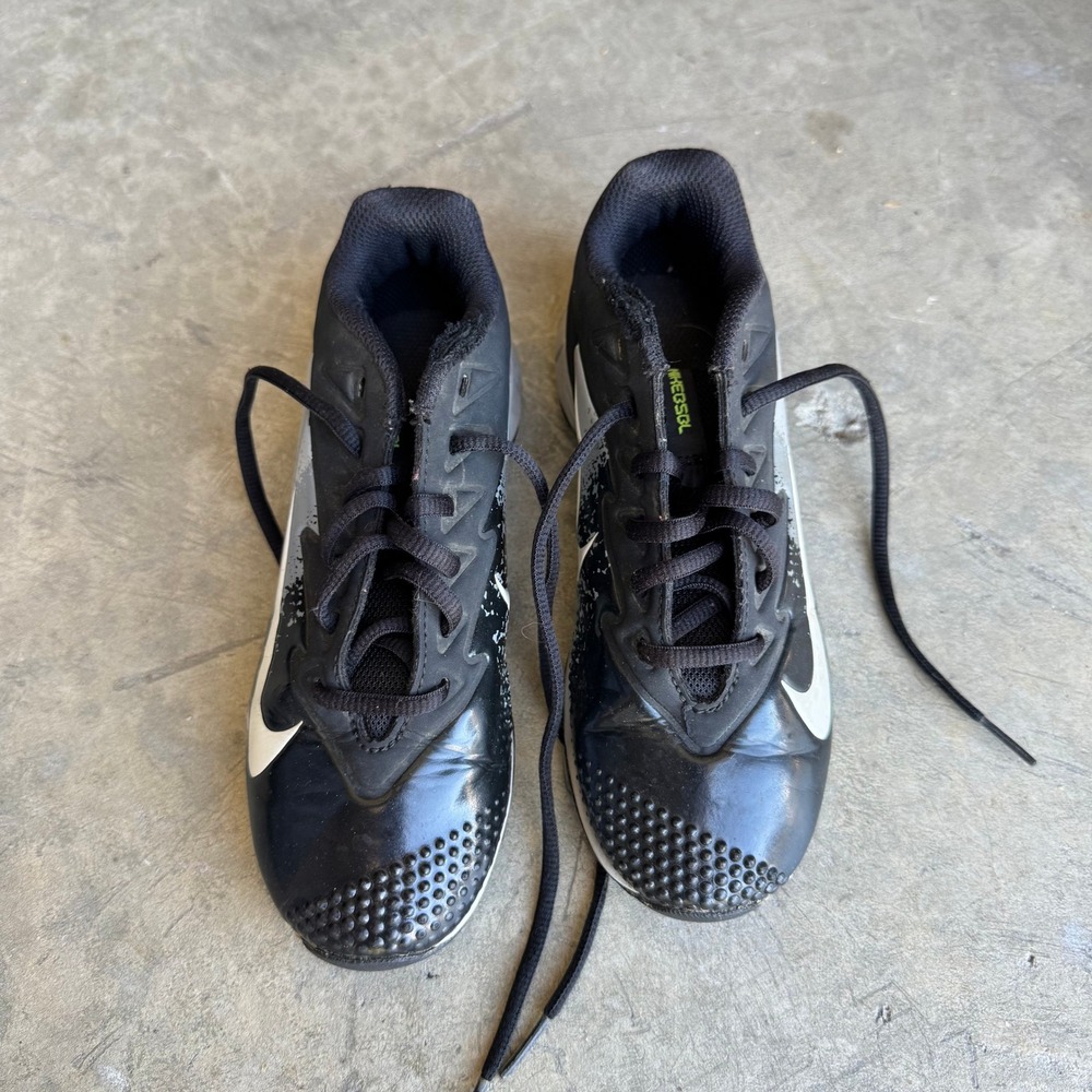 Nike Vapor Baseball Cleats‎ Kids 2Y Black Silver White